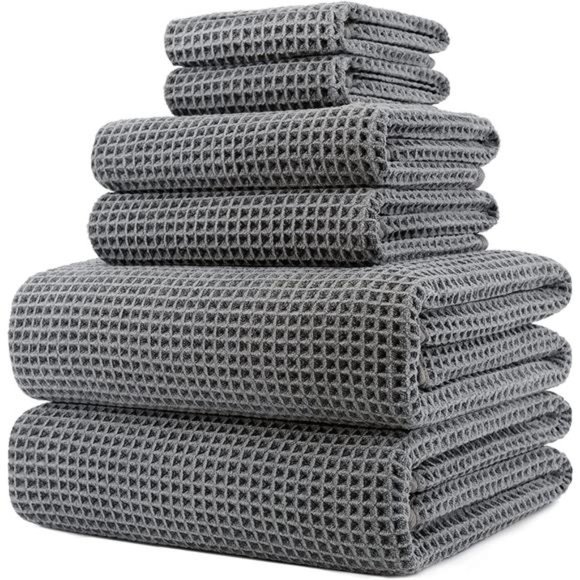 Oversize, 60 x 30 in, Quick Dry Lint Free Microfiber Bath Towel Set, 6 Piece - Picture 1 of 5